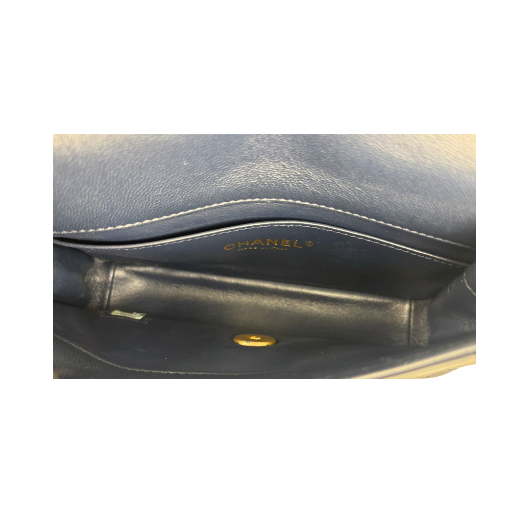 Chanel Navy Lambskin Chain Is More Small Flap
