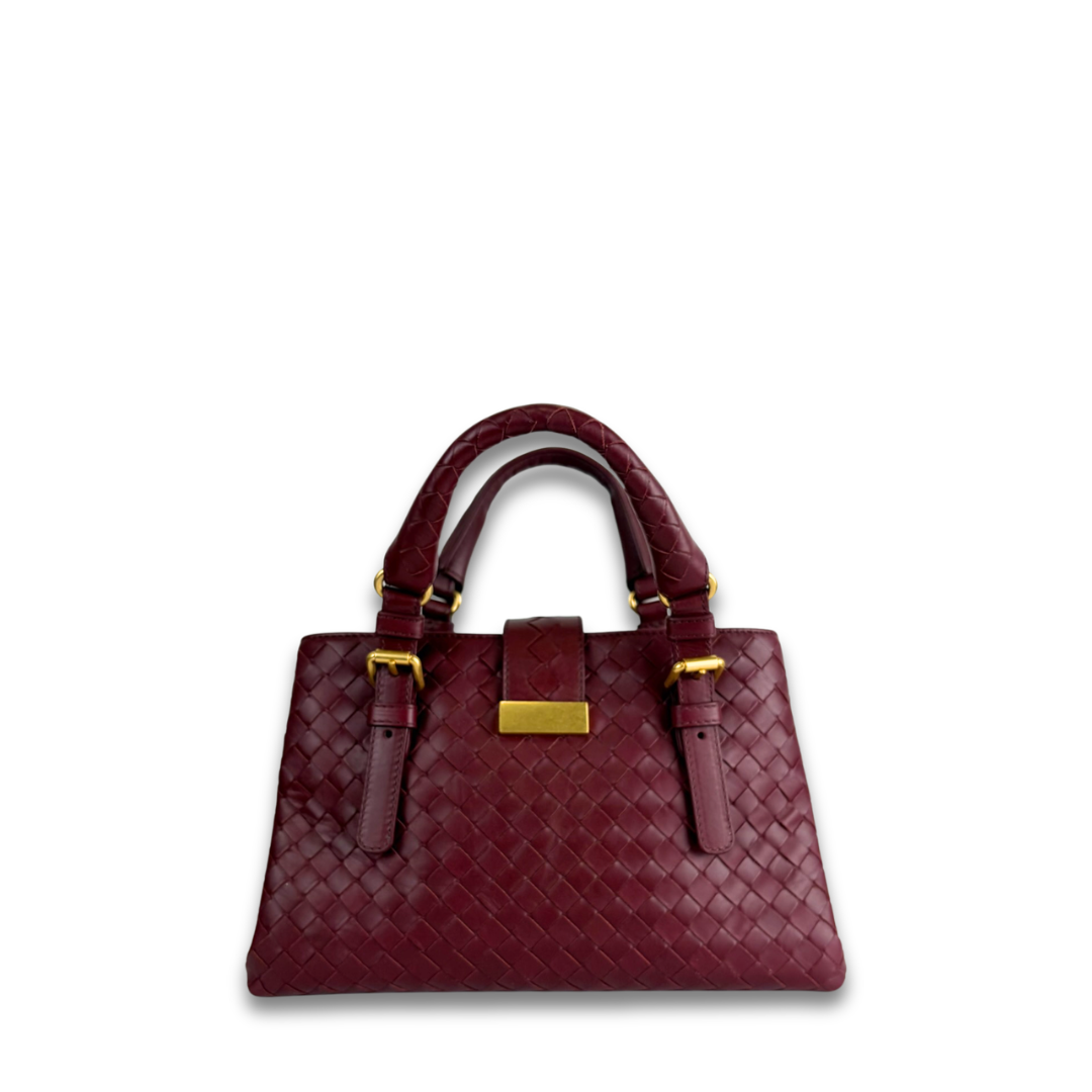 Bottega Veneta Burgundy Mini Roma Tote