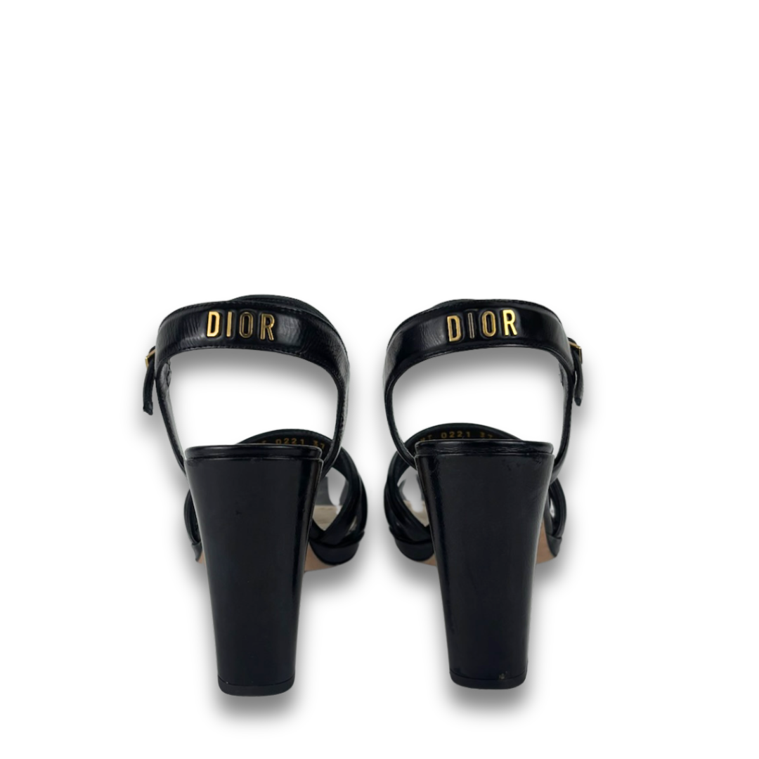 Dior Black Heeled Sandals - Size 37