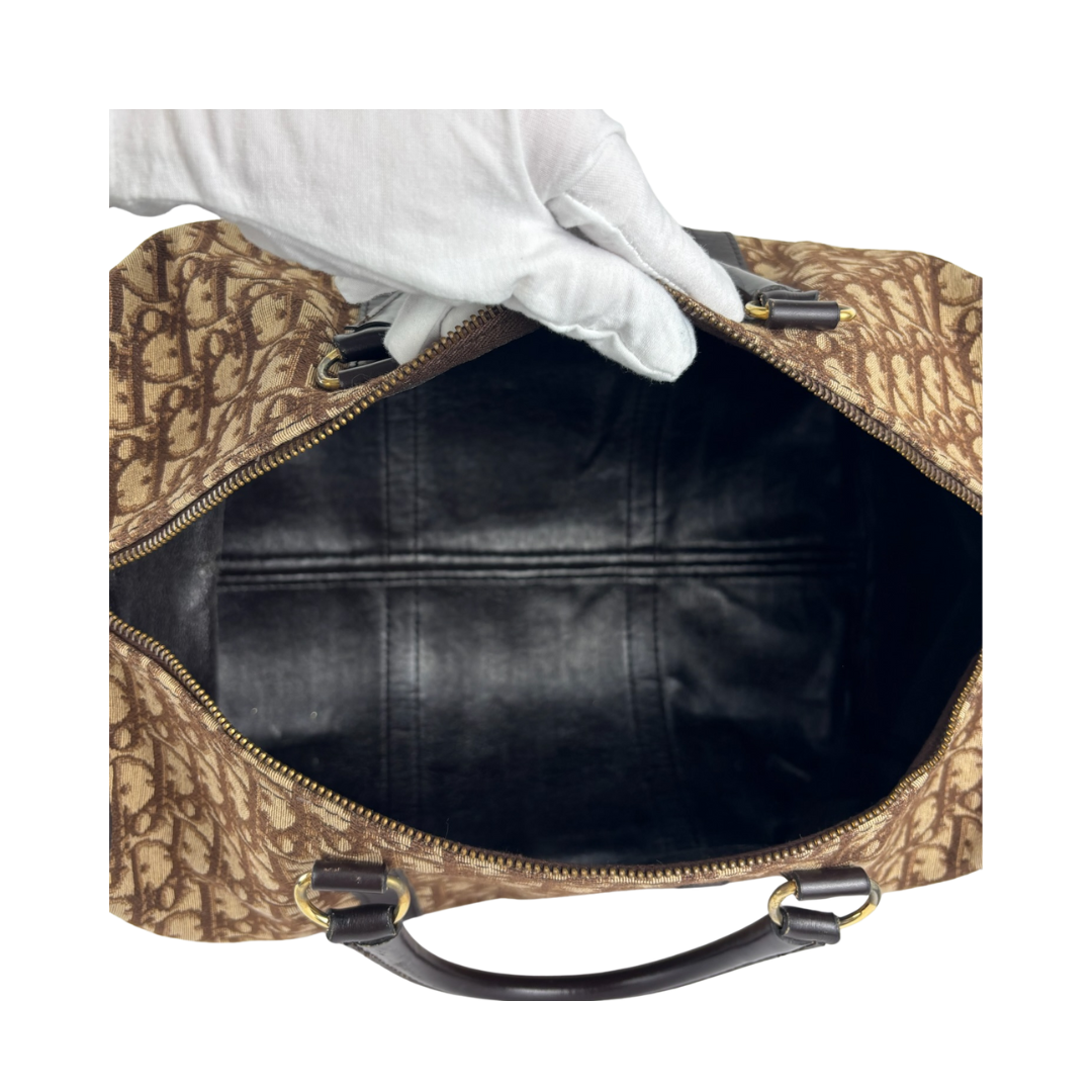 Dior Brown Canvas Trotter Duffle 40