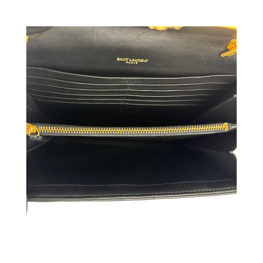 YSL Black Vicky Chain Wallet