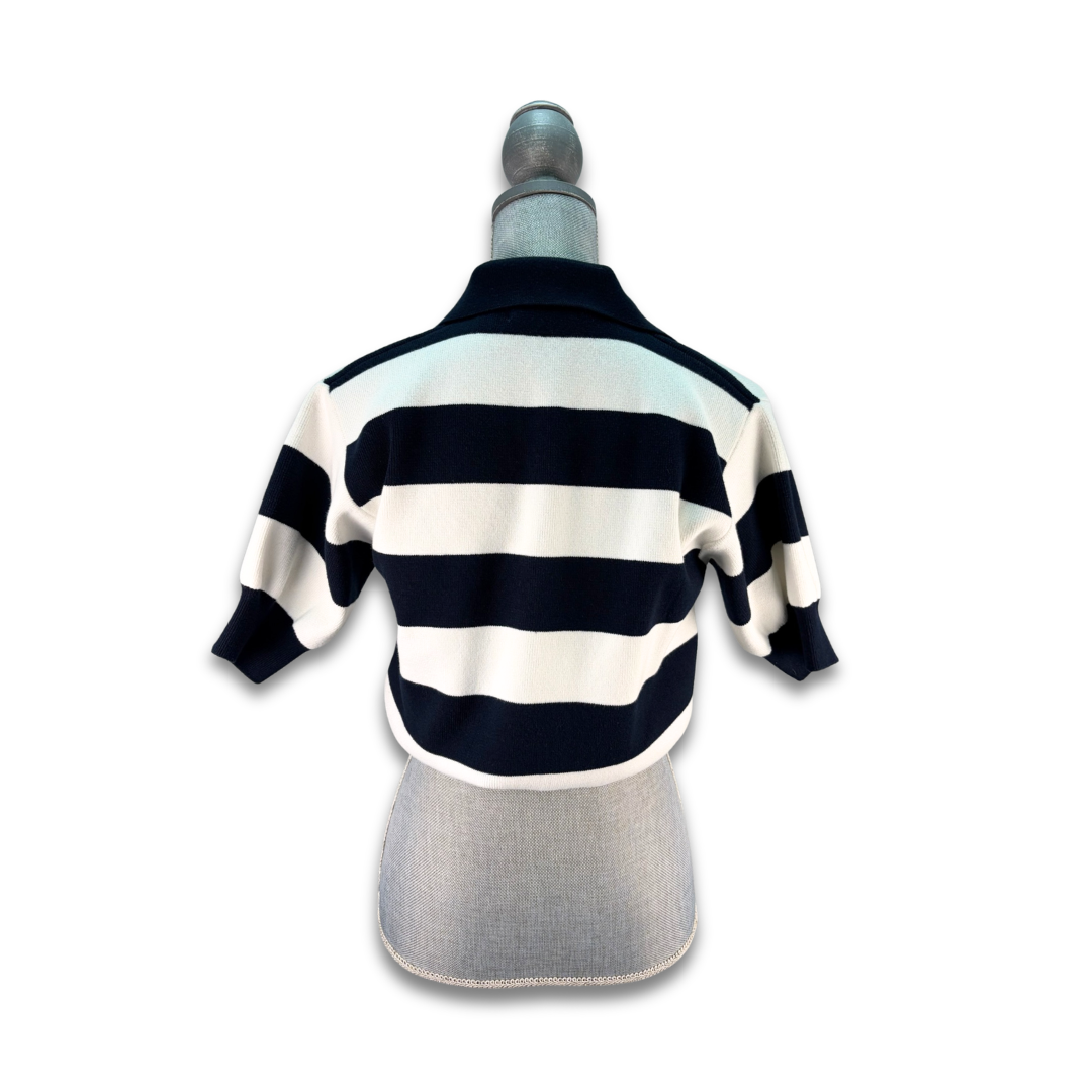Miu Miu Striped Knit Polo - Size 36