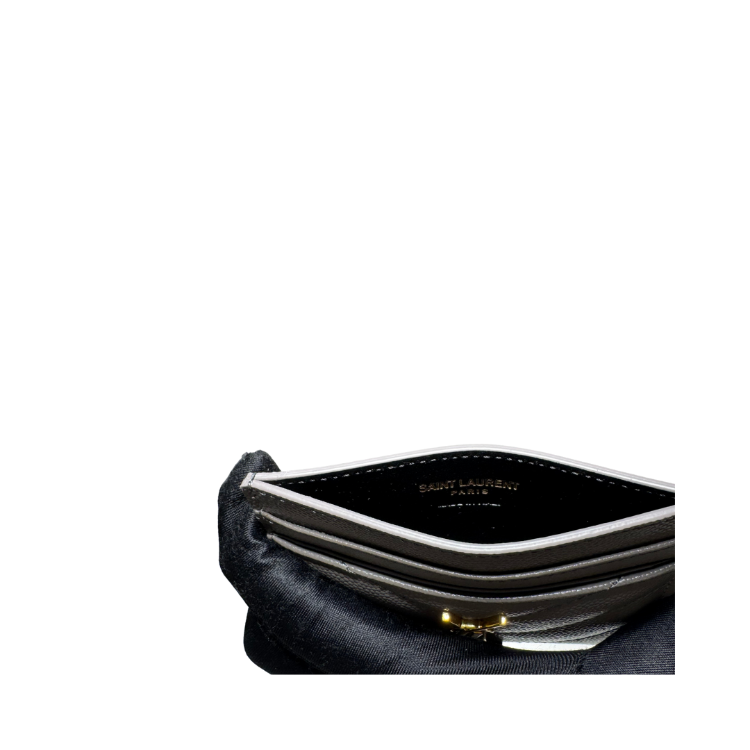 YSL Fog Cassandre Grain de Poudre Leather Card Case