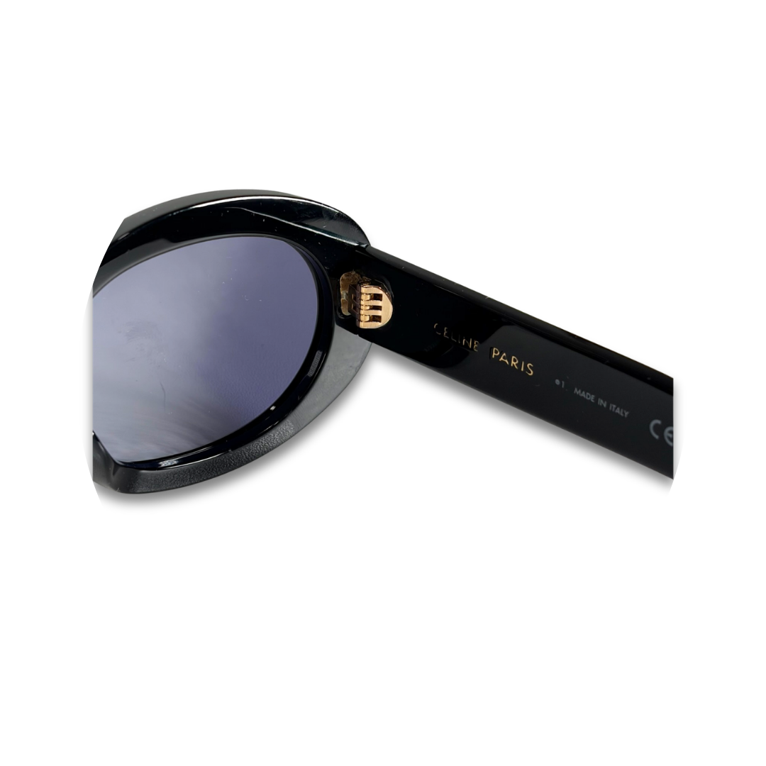 Celine Oval Triomphe Black Sunglasses