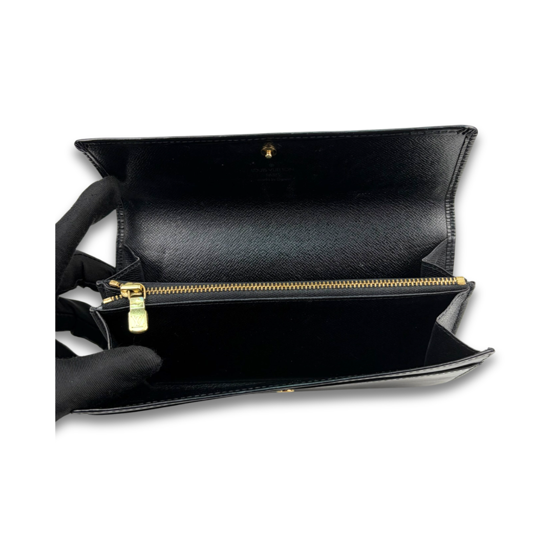 Louis Vuitton Black Epi Leather Sarah Wallet
