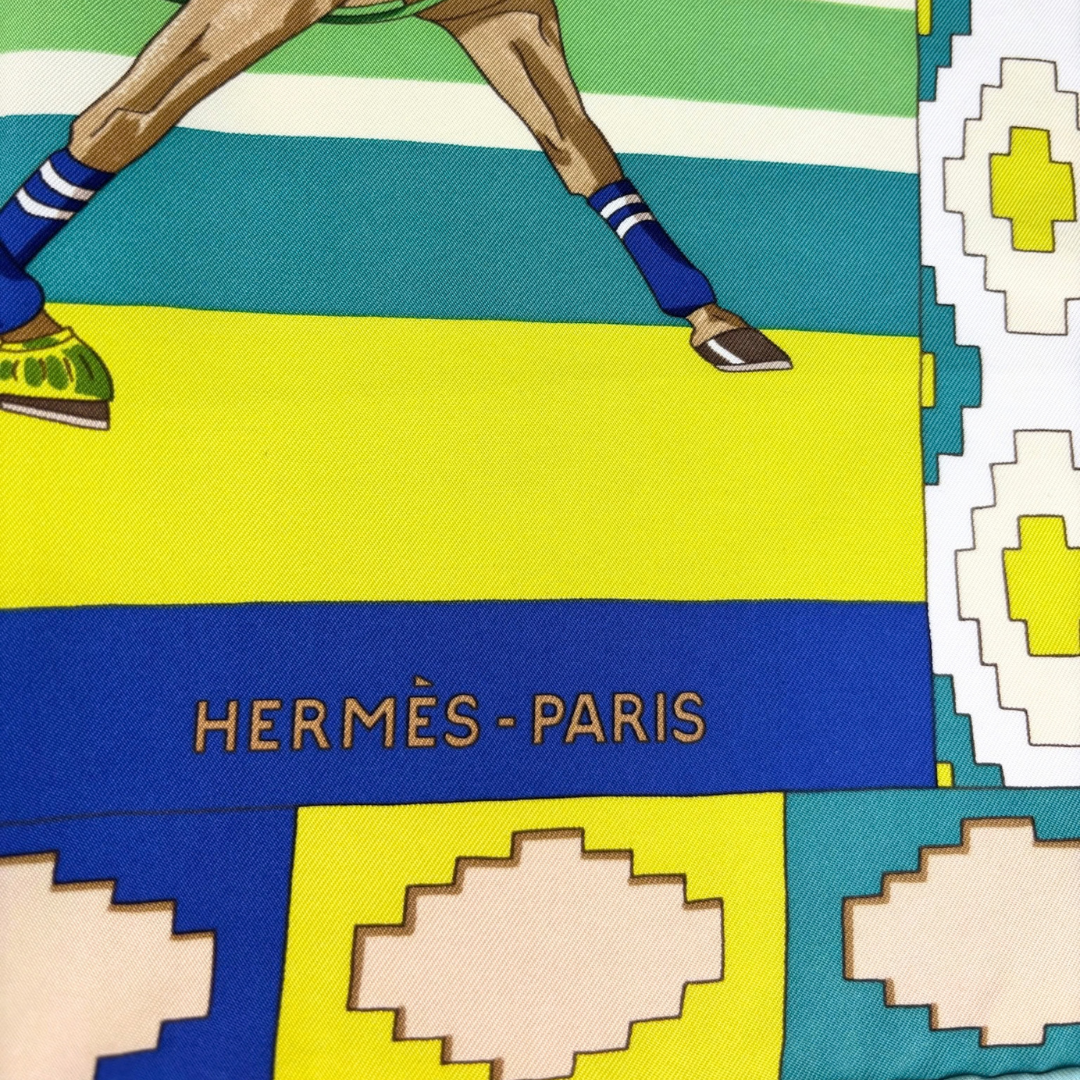 Hermès 'Les Poneys de Polo' Silk Scarf 90