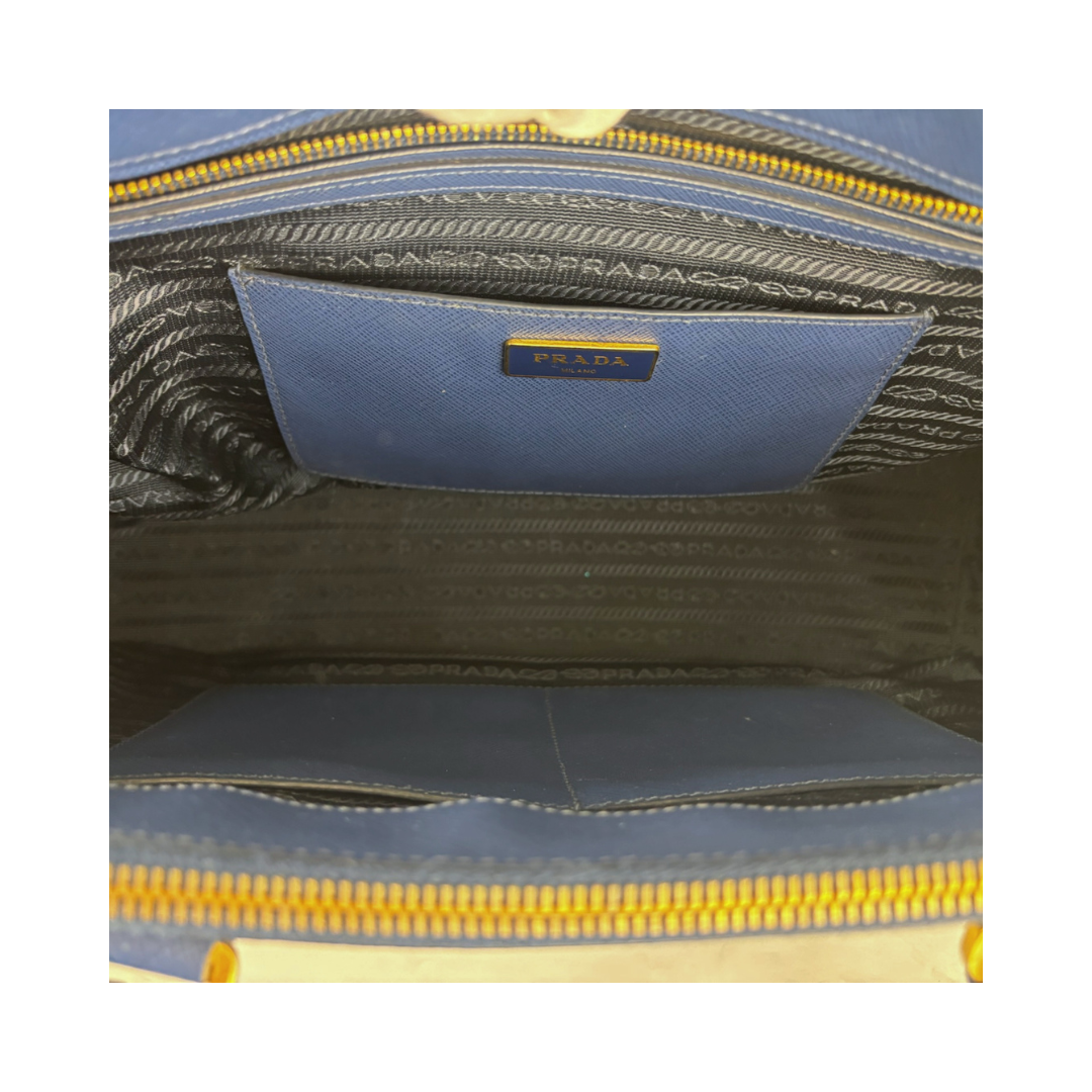 Prada Blue Medium Galleria Double Zip