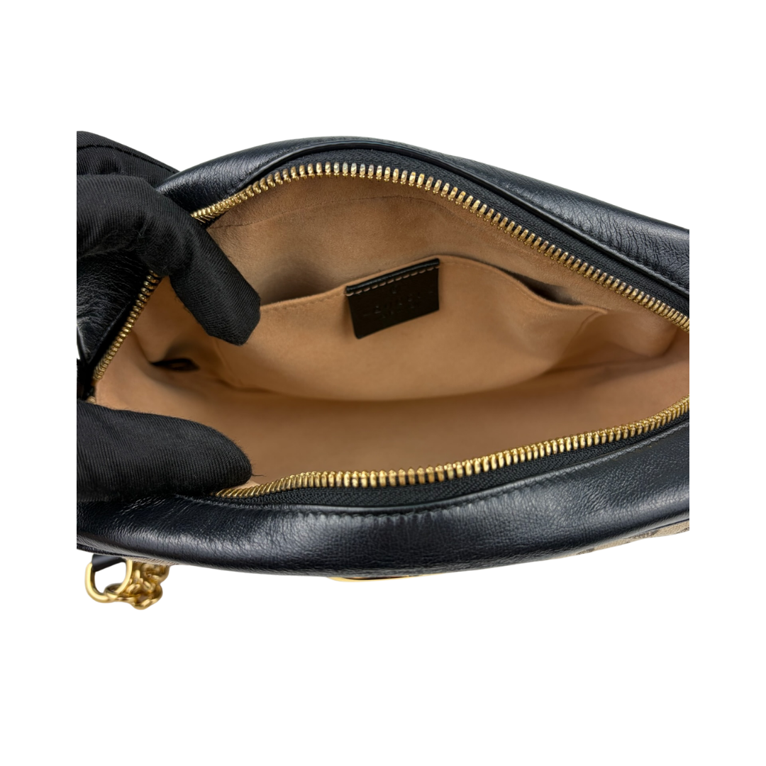 Gucci Black GG Canvas Marmont Small Camera Bag