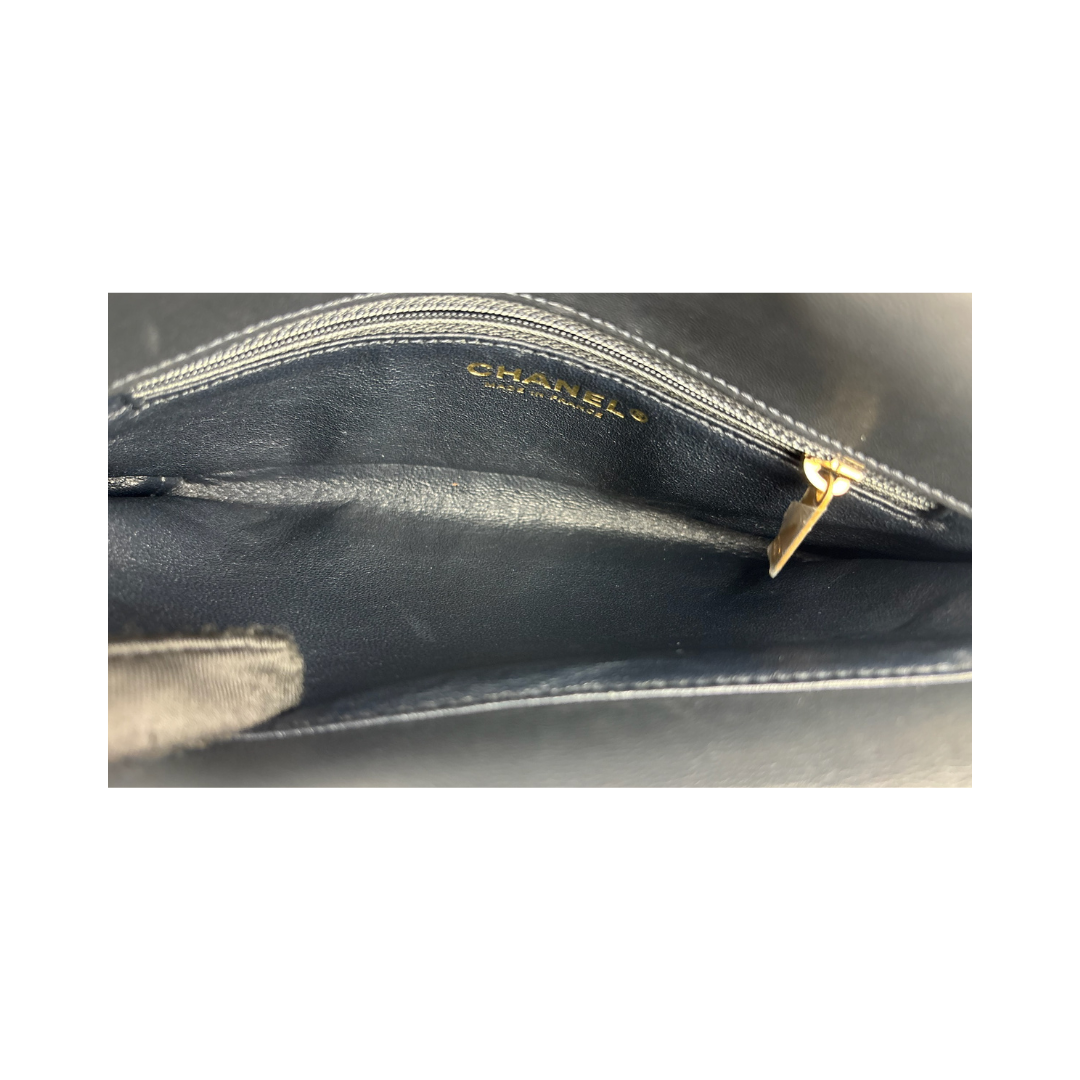 Chanel Quilted Small Grey CC Chic Flap Bag