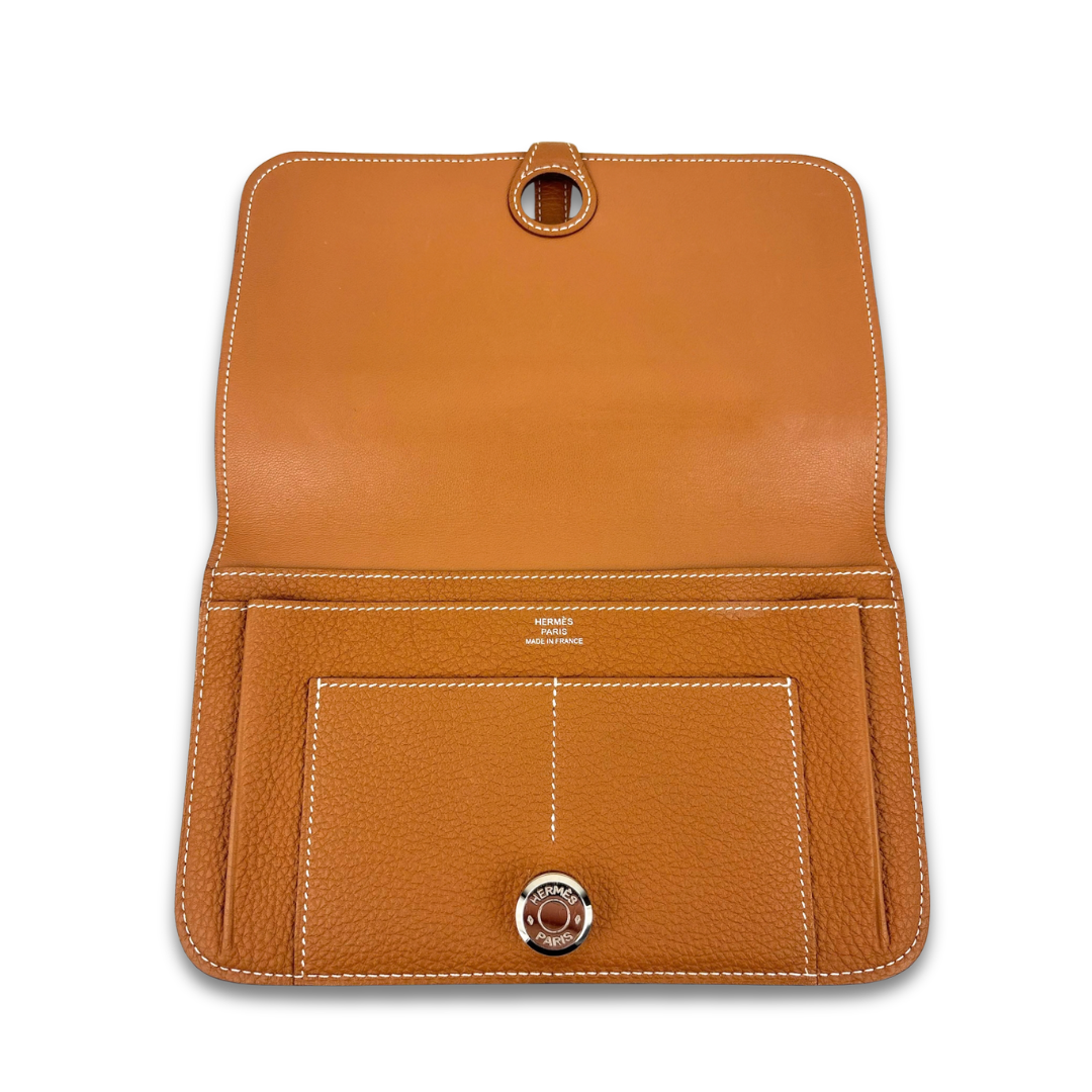 Hermès Clemence Dogon Duo Wallet Gold