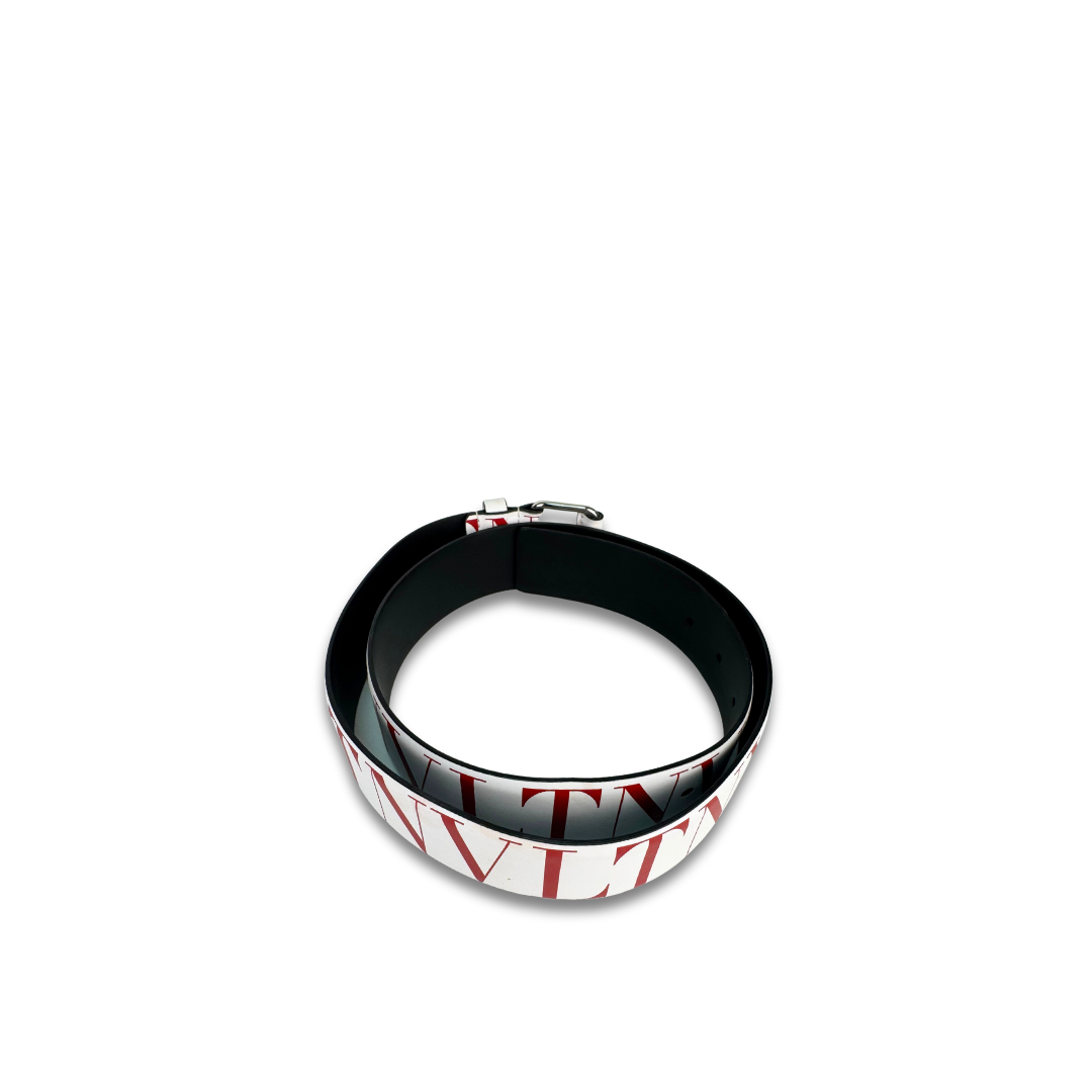 Valentino Red/White Logo Belt - Size 85