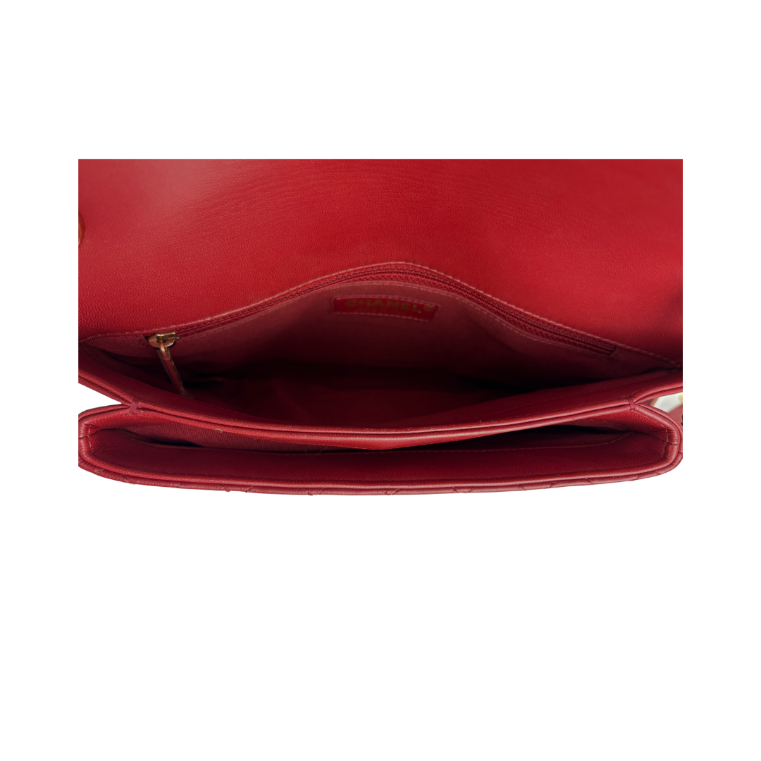 Chanel Red Unchained Single Flap Bag
