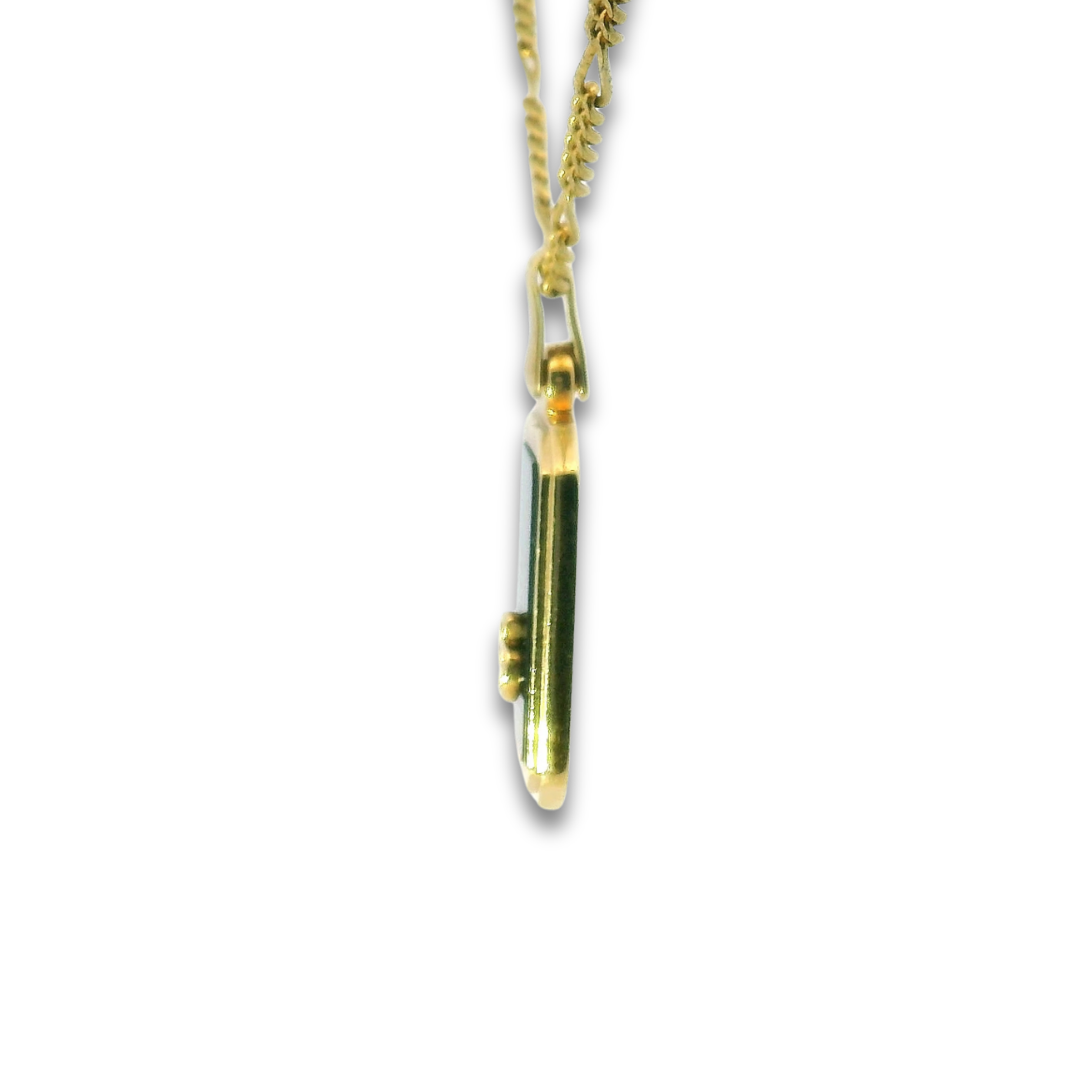 Dior Gold and Black CD pendant with Figaro chain
