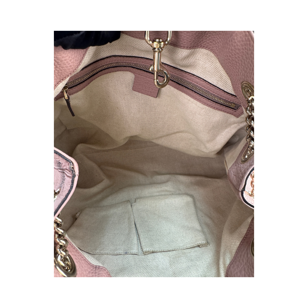 Gucci Dusty Rose Soho Chain Tote