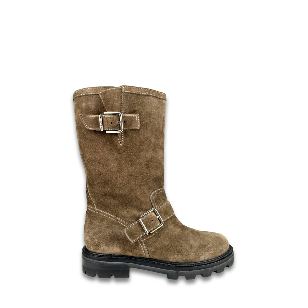 Jimmy Choo Suede Biker 2 Boots - Size 39