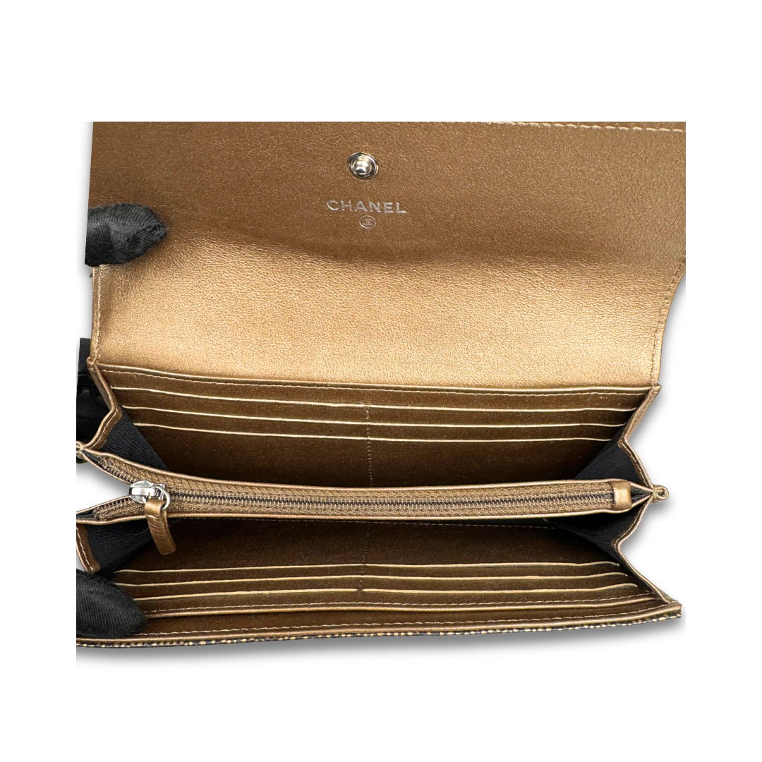 Chanel Bronze Grained Calfskin Long Wallet