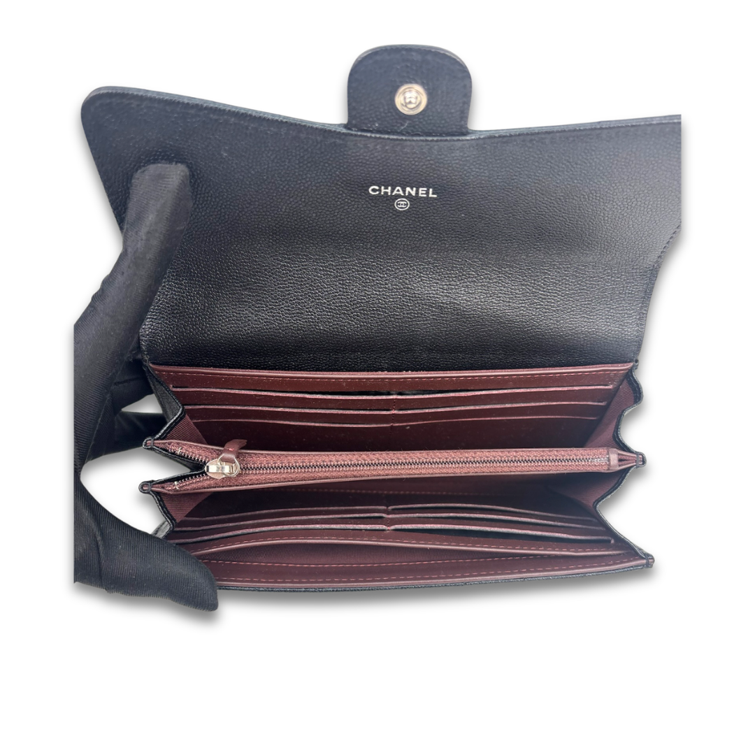 Chanel Black Caviar Classic Flap Wallet