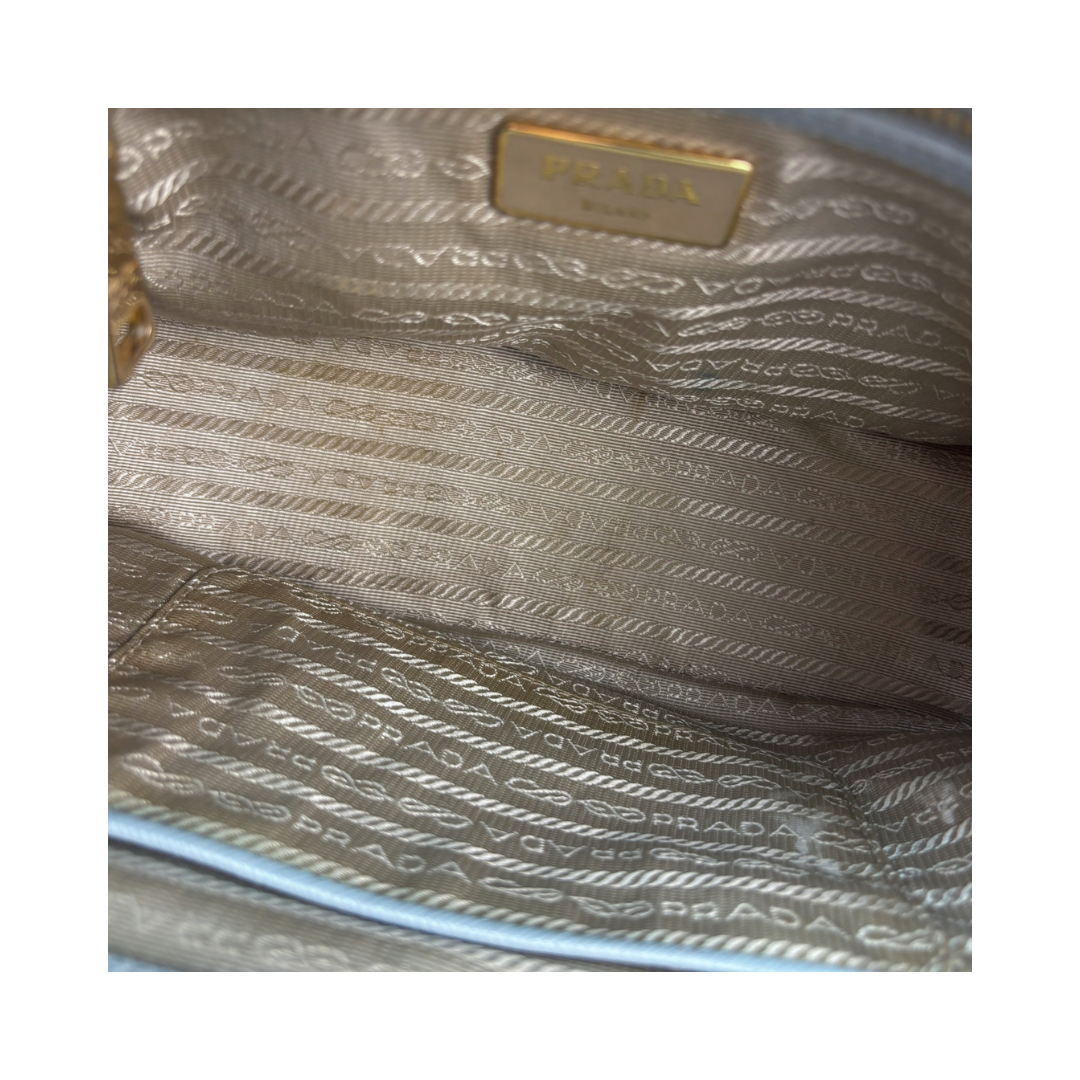 Prada Mini Light Blue Double Zip Galleria