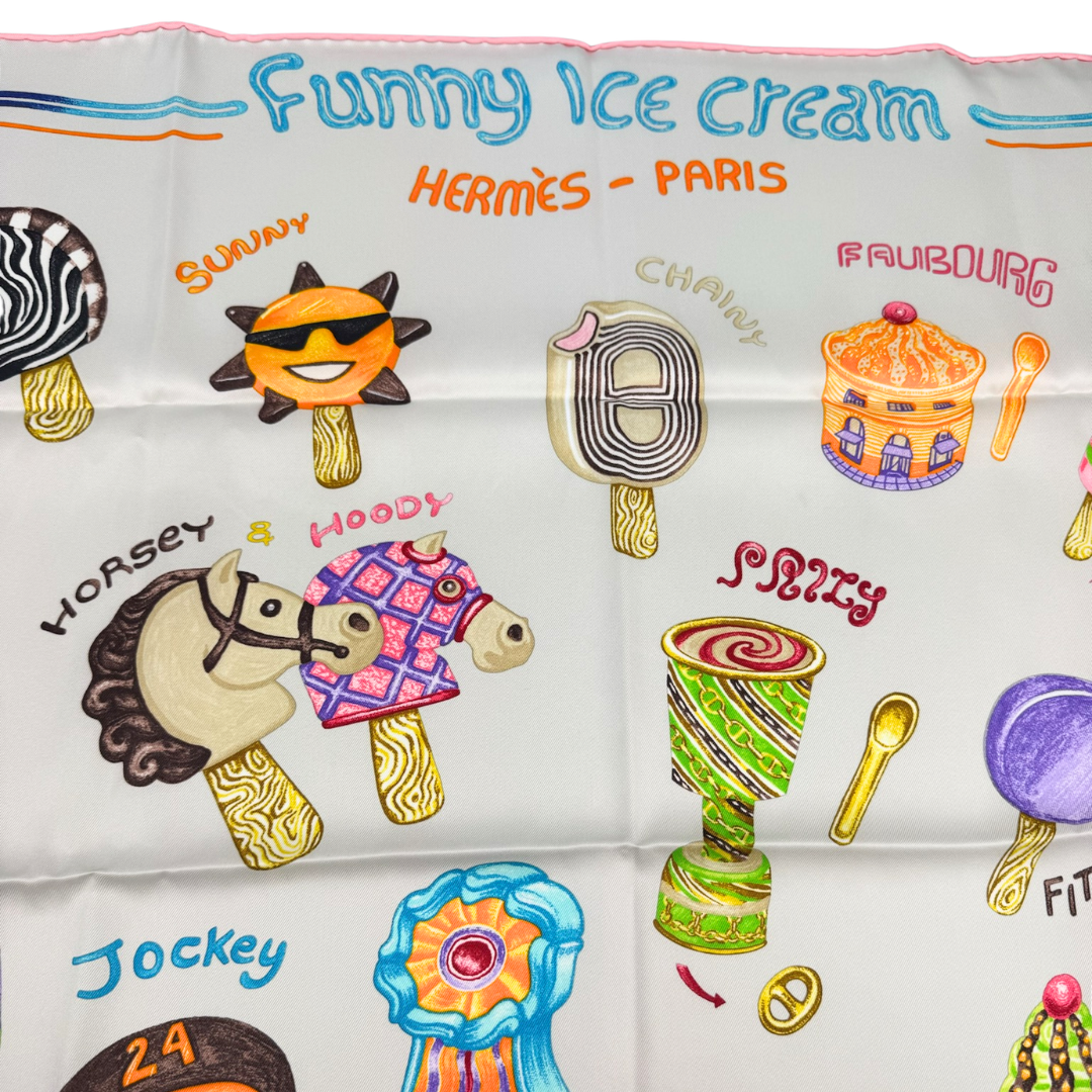 Hermès Funny Ice Cream Silk Scarf 70