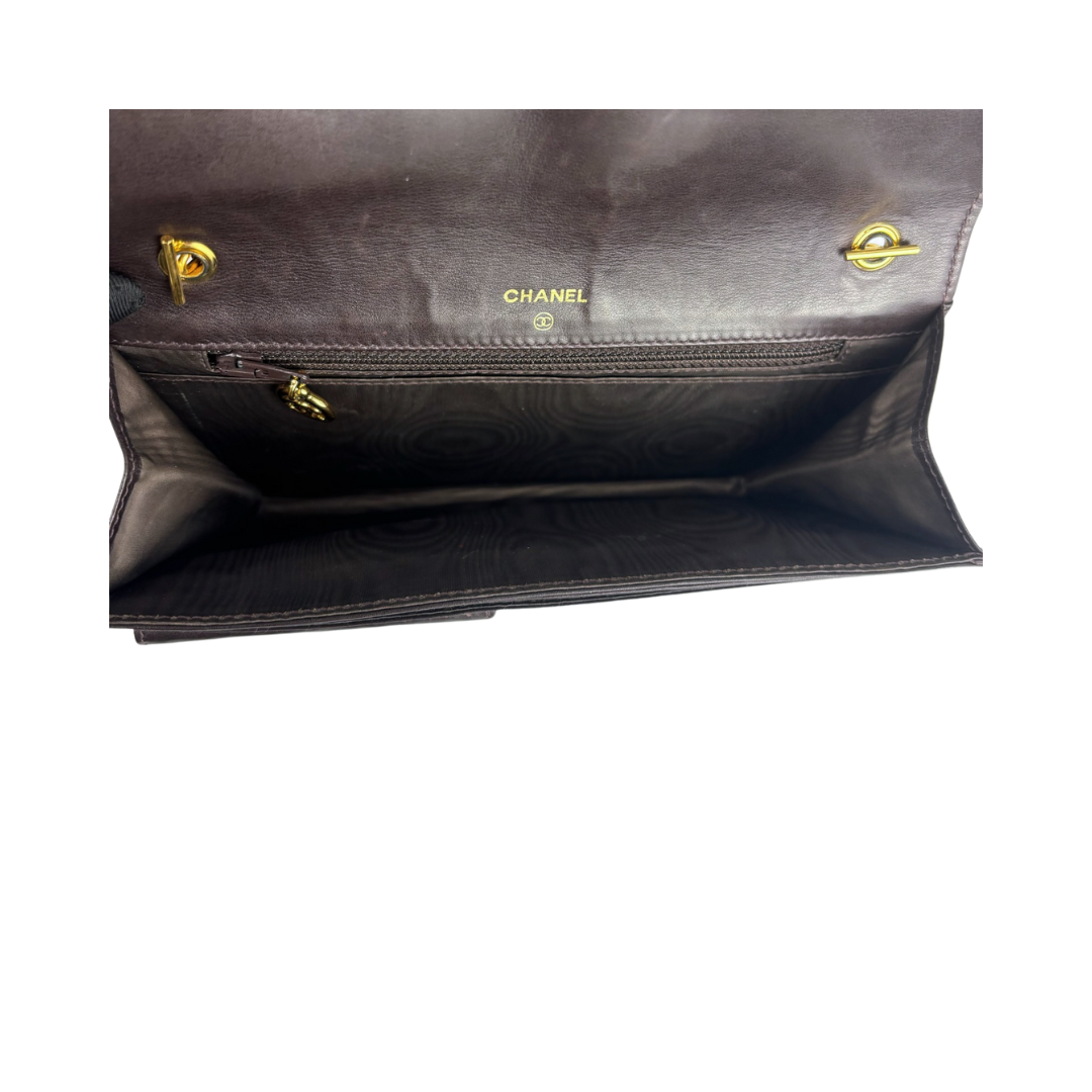 Chanel Brown Lambskin Timeless Wallet on Chain