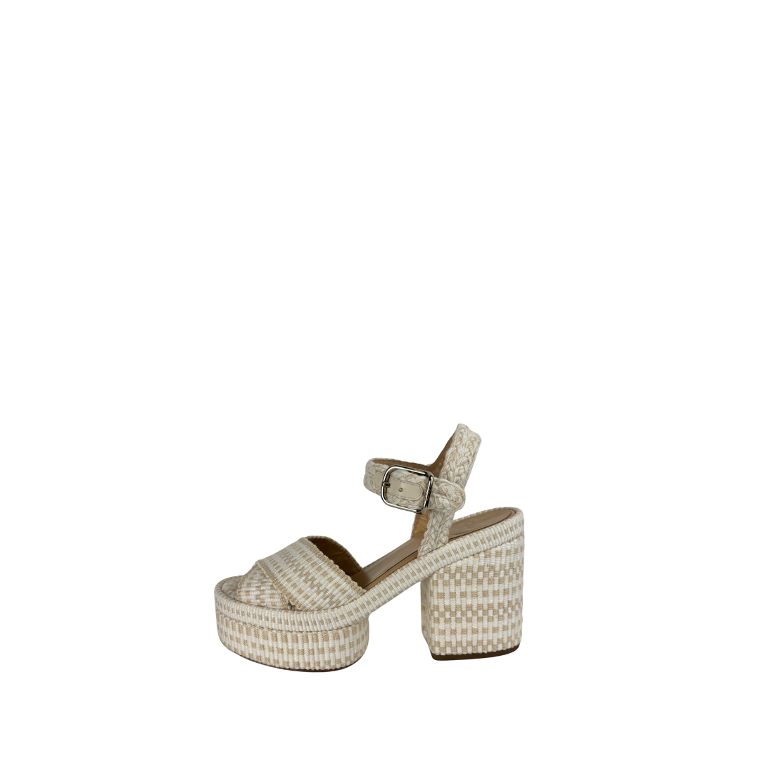 Chloe White Platform Sandals - Size 37