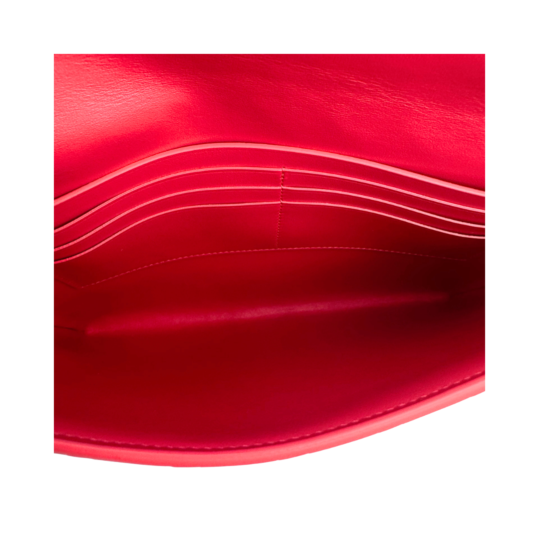 Bottega Veneta Pink Intrecciato Flap Clutch
