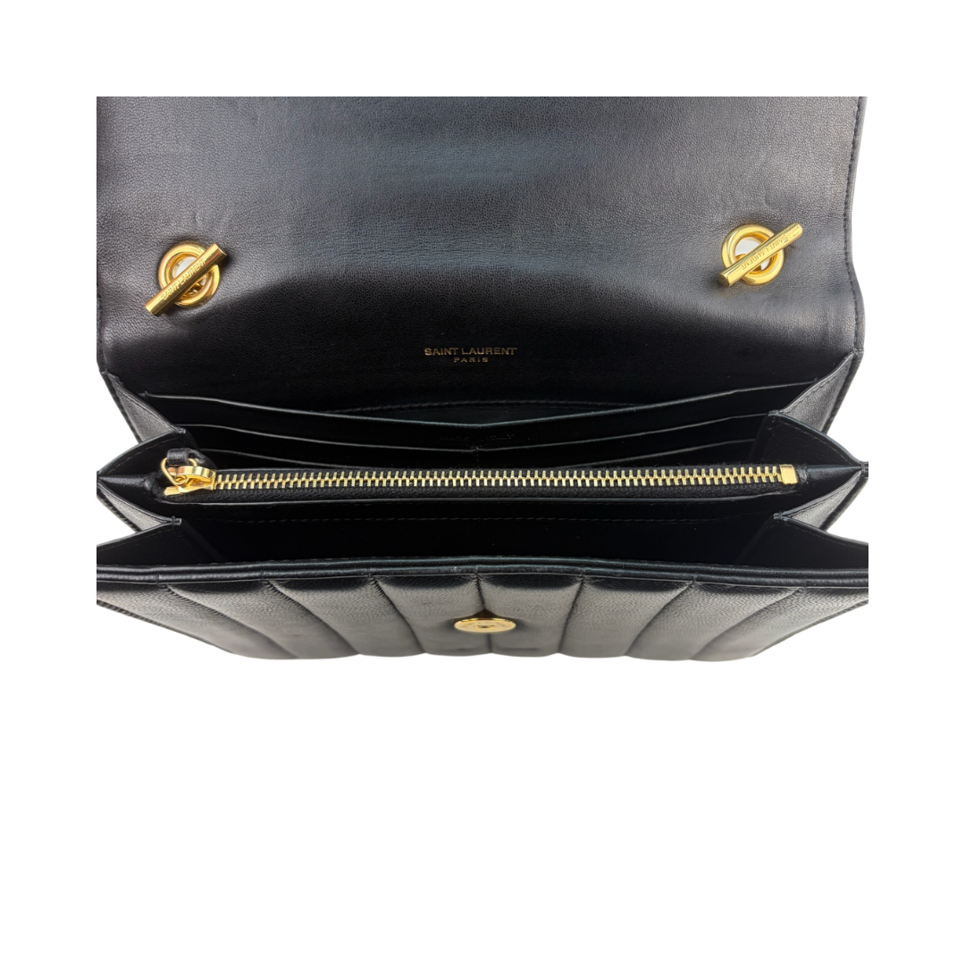 YSL Black Vicky Chain Wallet