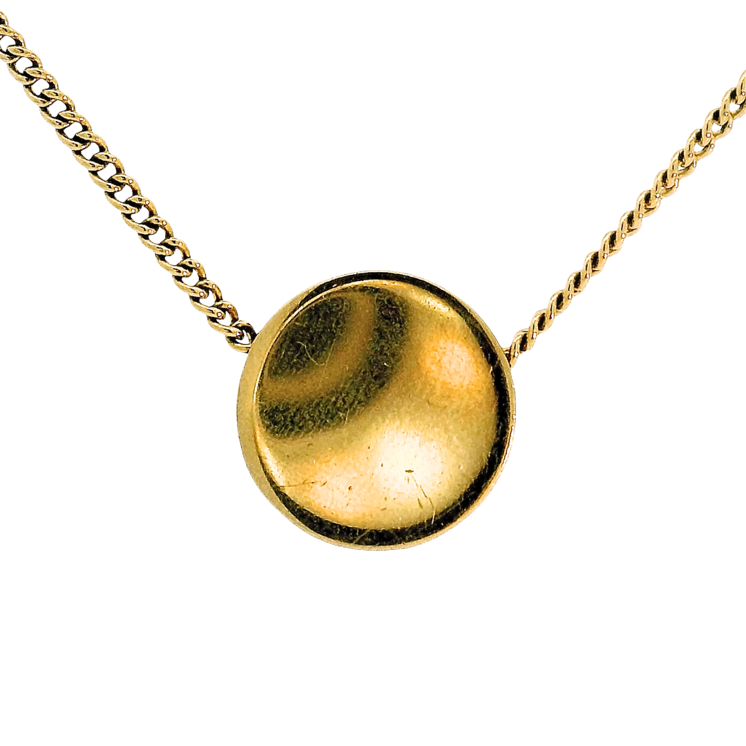 Miu Miu Pink Enamel Logo Pendant Necklace