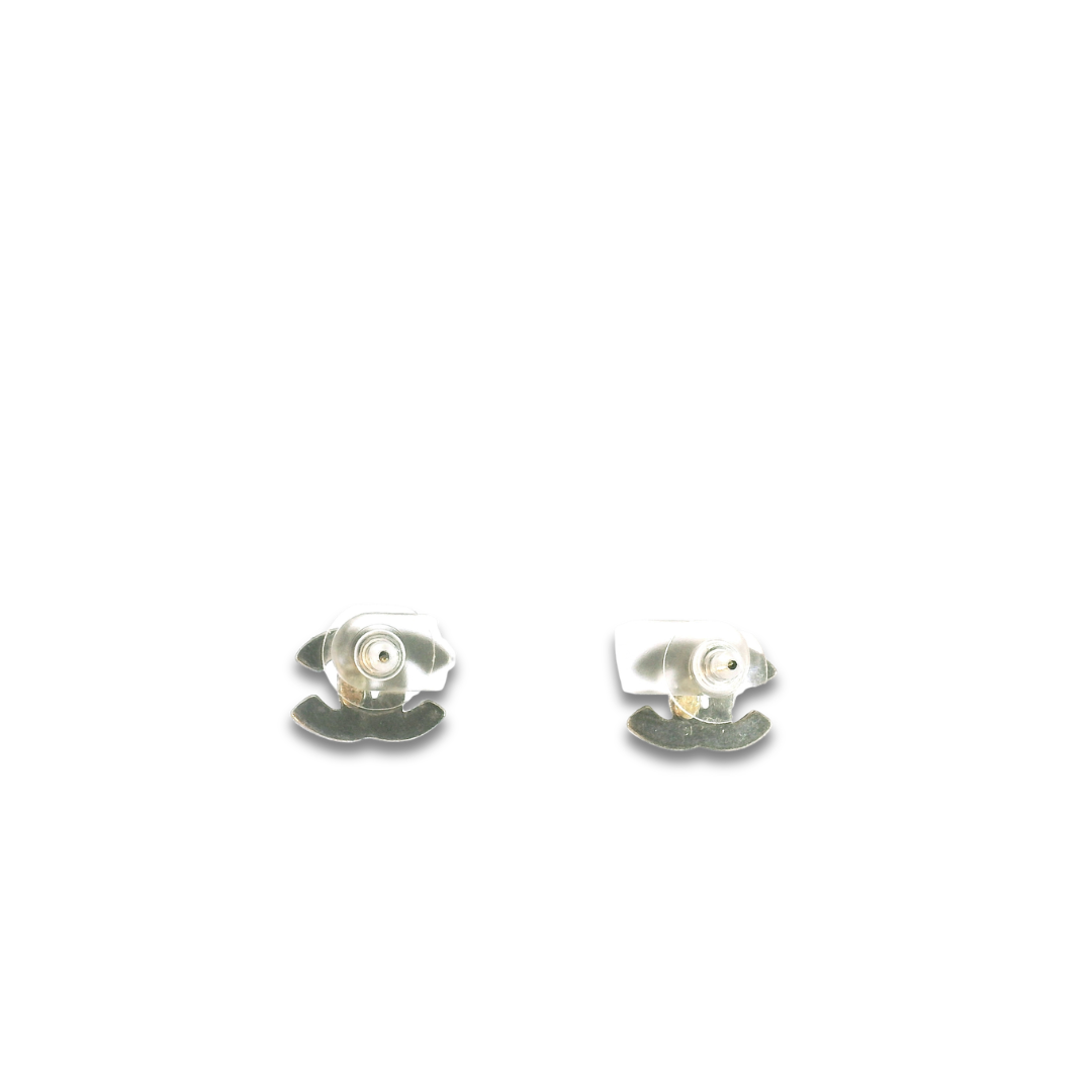 Chanel Silver Engraved Stud Earrings