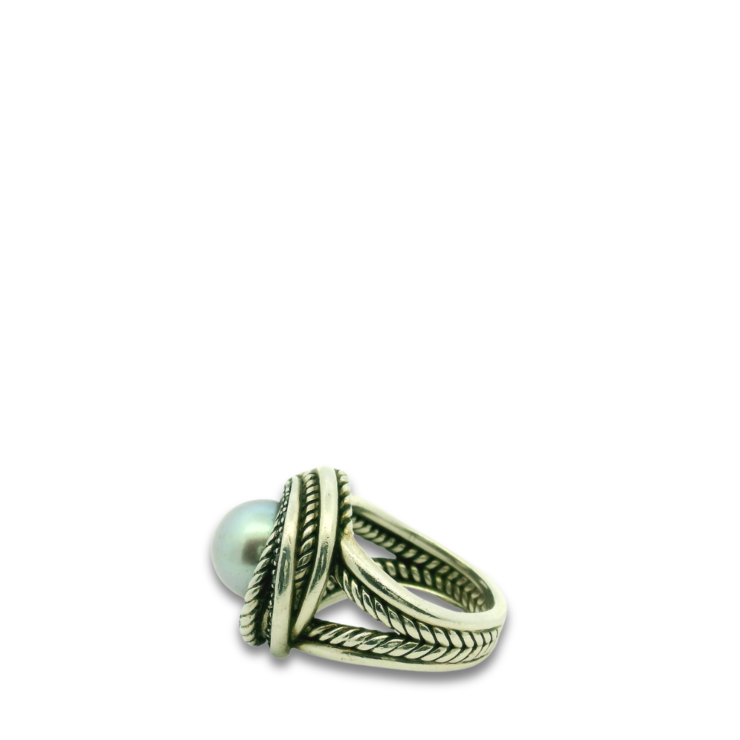 David Yurman Pearl Diamond Ring - Size 6