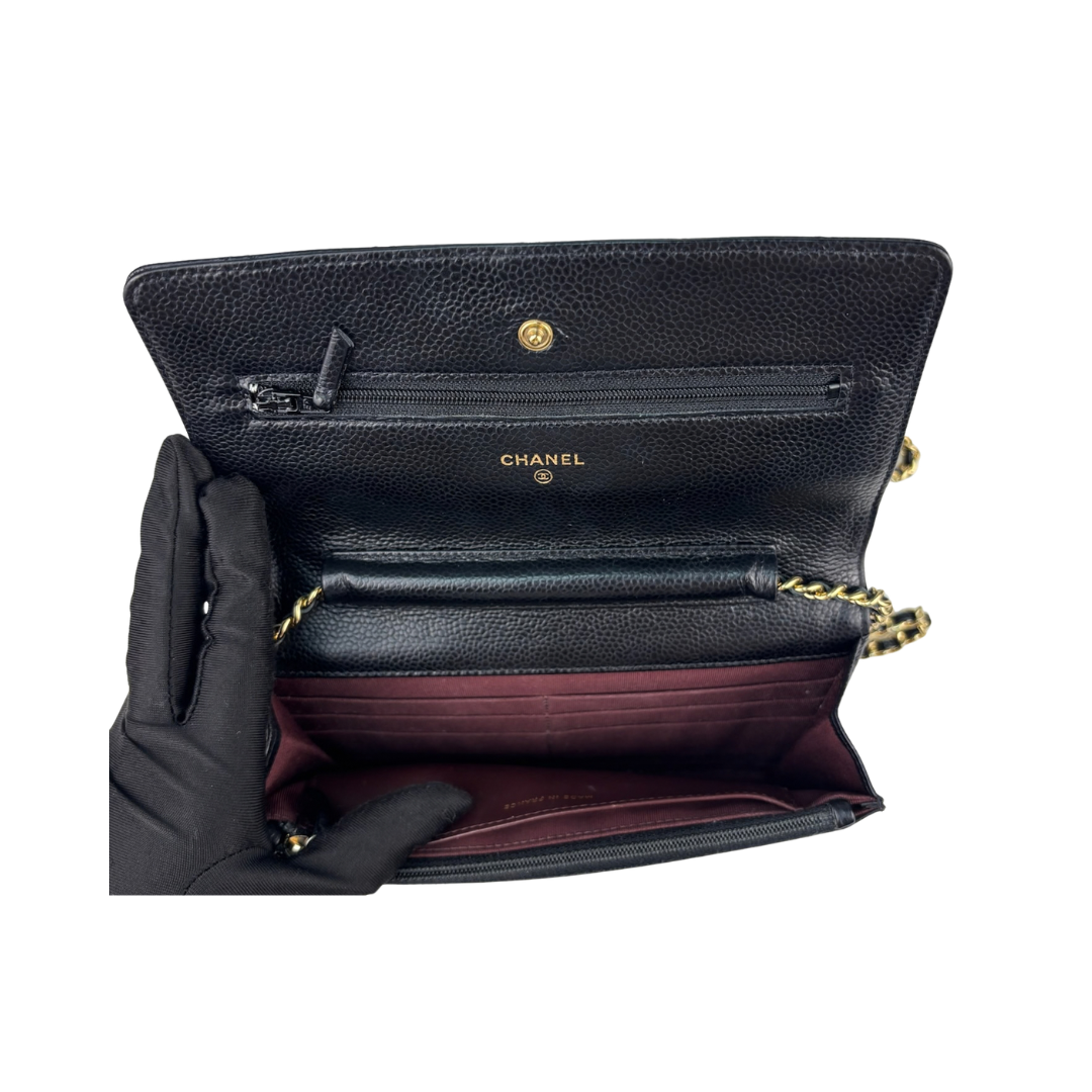 Chanel Black Caviar Classic Wallet on Chain