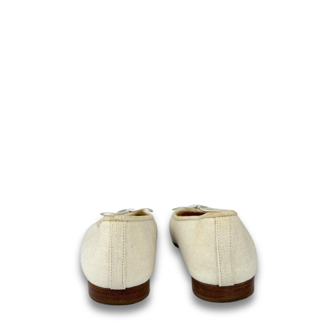 Chanel Canvas Ballet Flats - Size 37.5