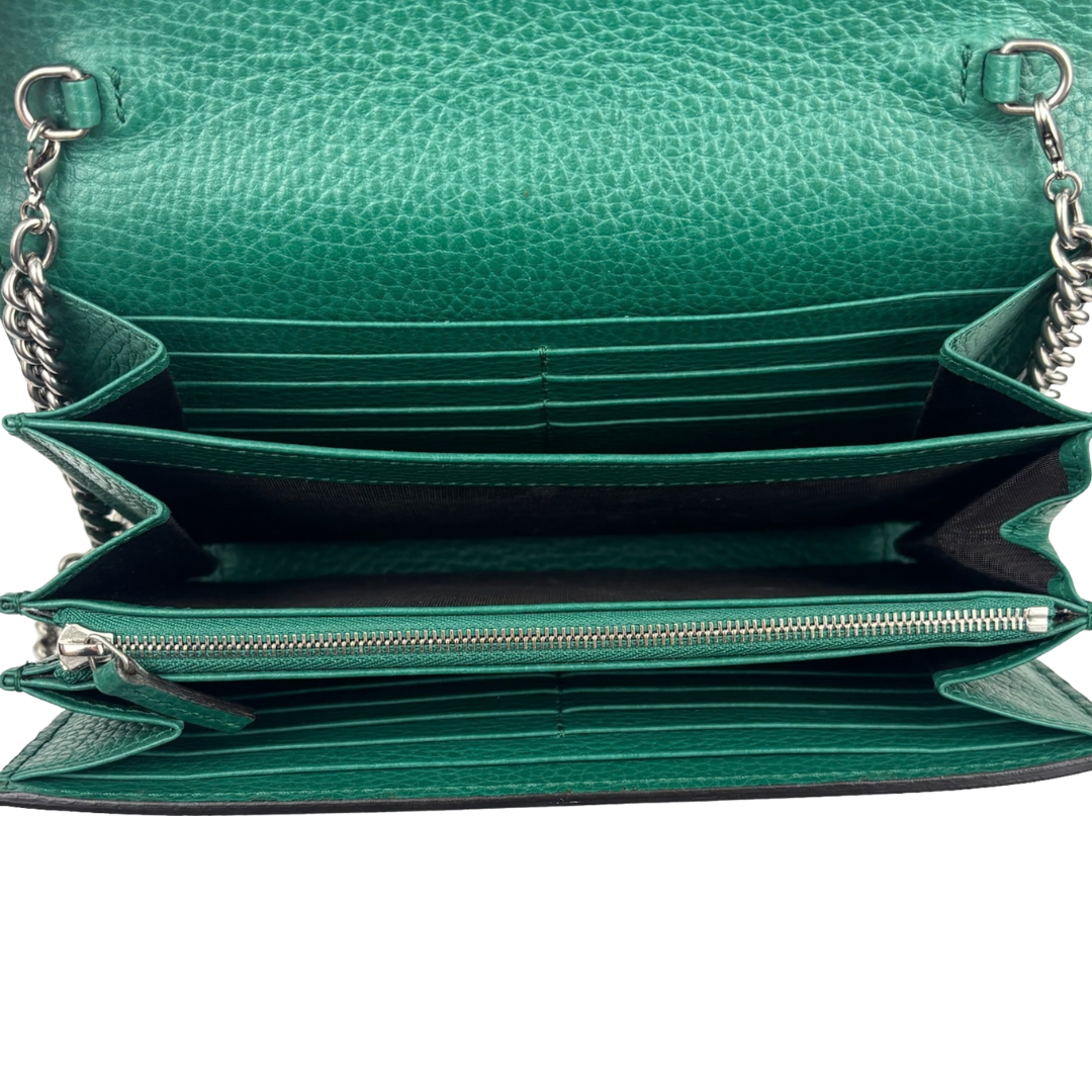 Gucci Green Small Dionysus Chain Wallet