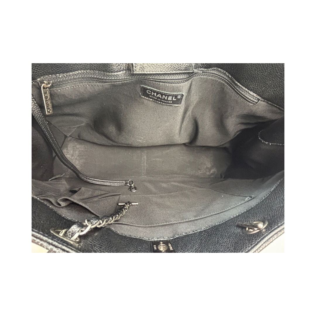Chanel Black Caviar Classic Shopping Tote