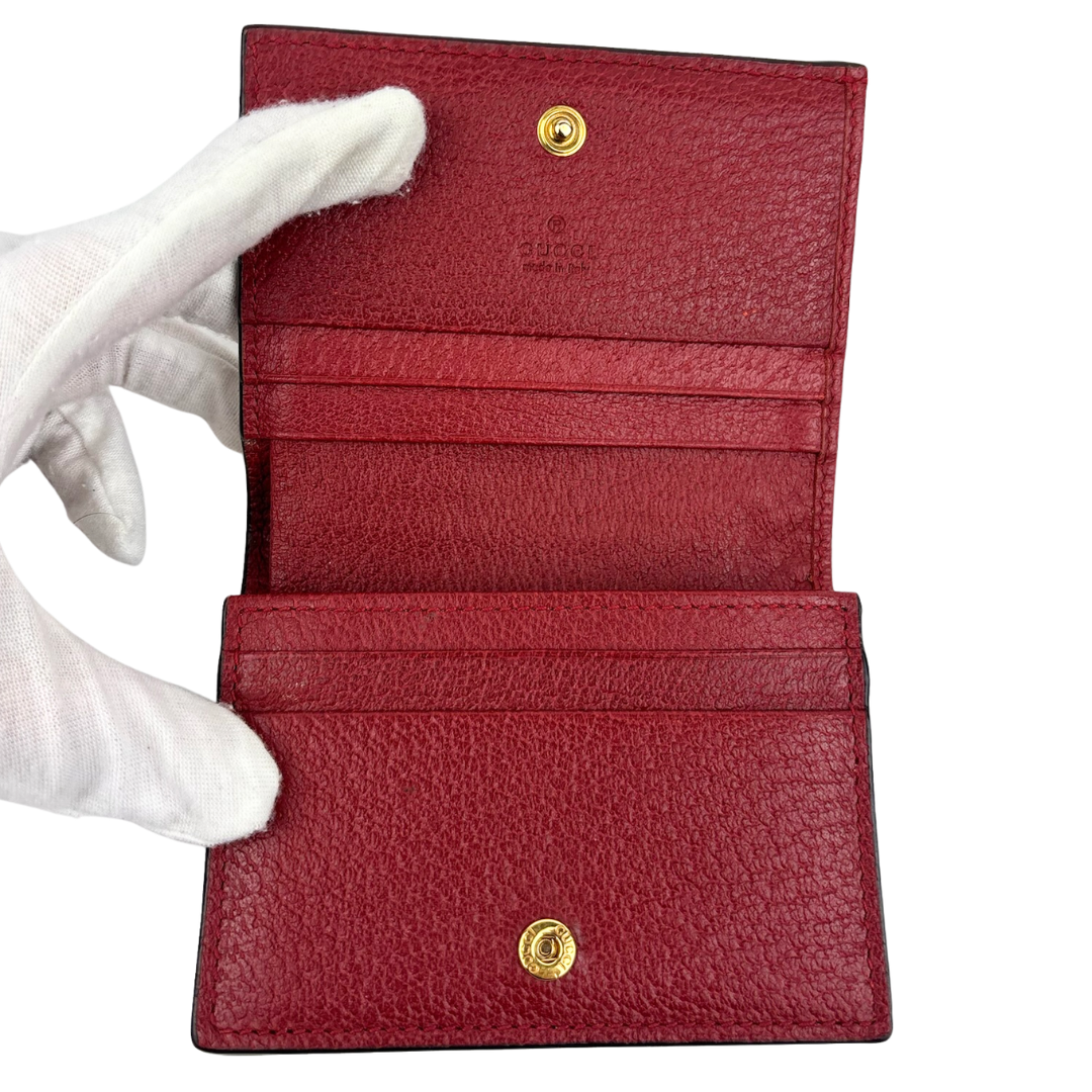Gucci Red Flora Compact Marmont Wallet