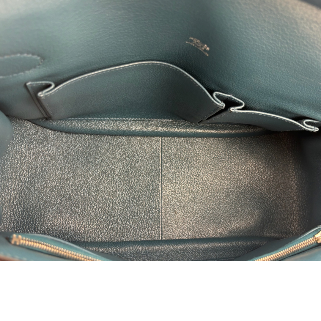 Hermès Clemence Colvert & Turquoise Bicolor Jypsière 34
