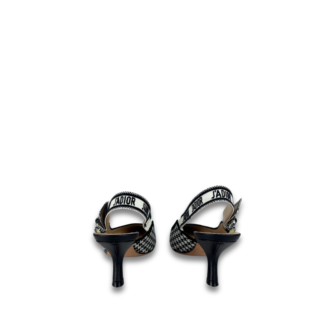 Dior Houndstooth J'Adior Slingbacks - Size 37