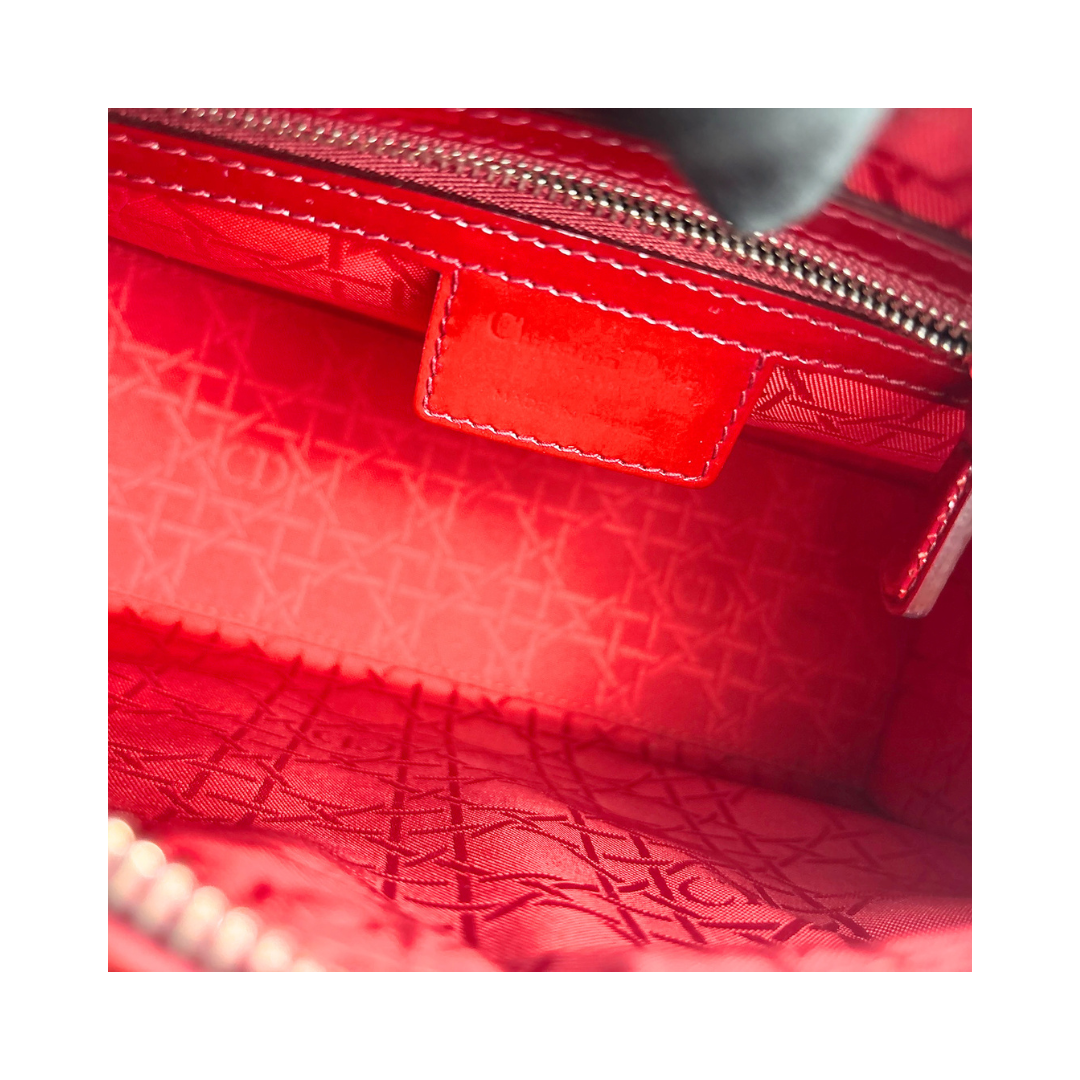 Dior Medium Red Patent Lady Dior