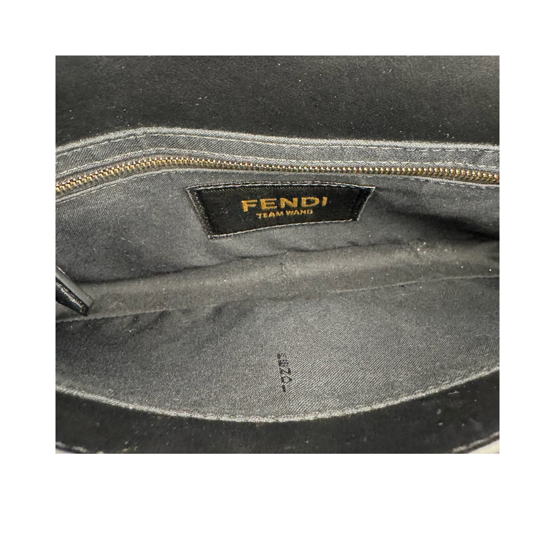 Fendi x Jackson Wang Black Velvet Convertible Baguette