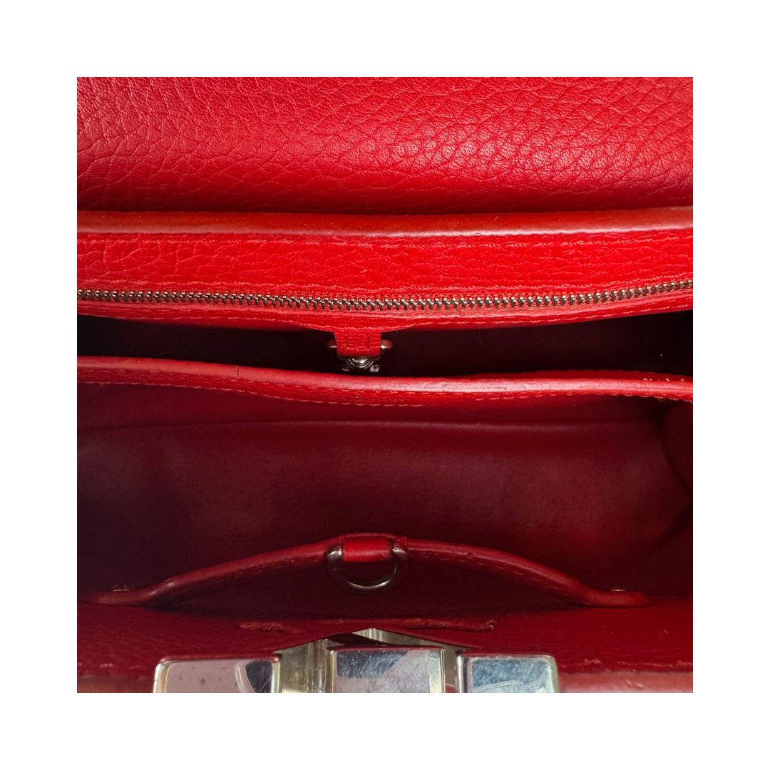 Louis Vuitton Red Taurillon Capucines PM