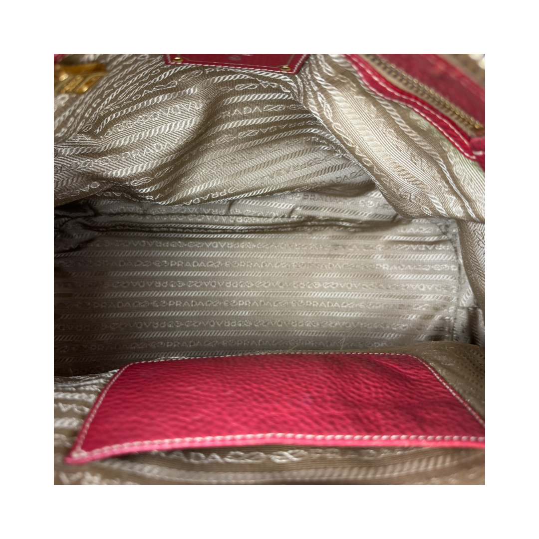 Prada Red Manici Convertable Tote