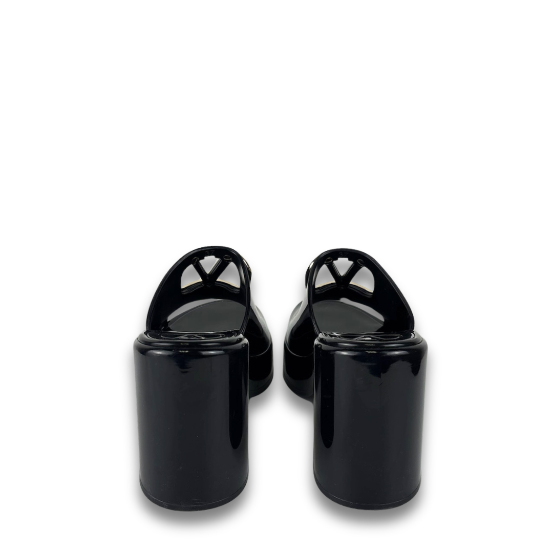 Valentino Shiny Rubber VLogo Mules - Size 37
