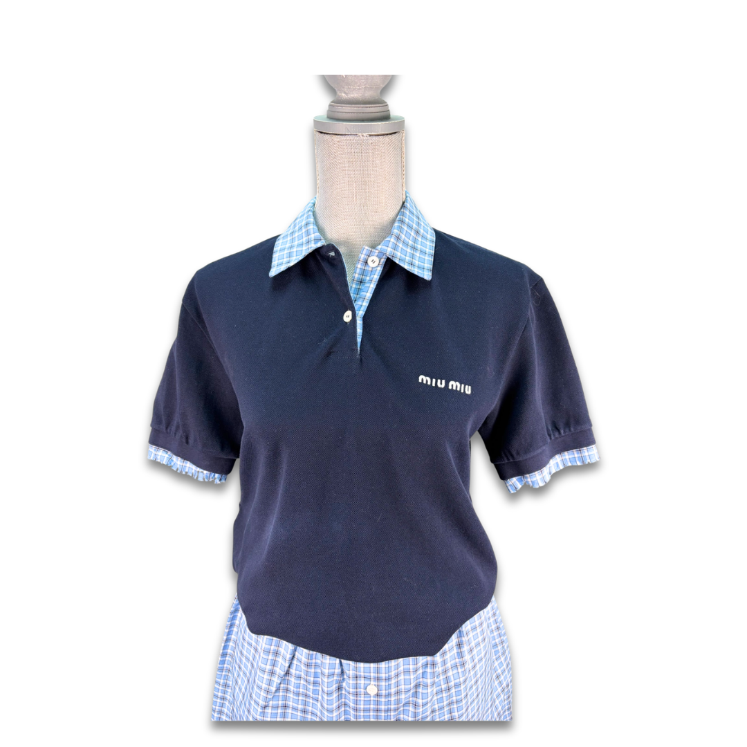 Miu Miu Plaid Polo and Boxer Set