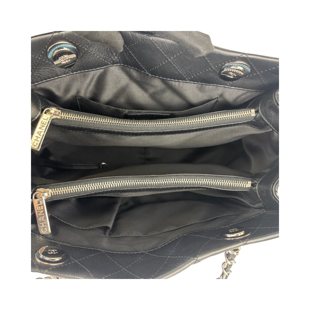 Chanel Black Chic and Soft Quilted Shopping Tote