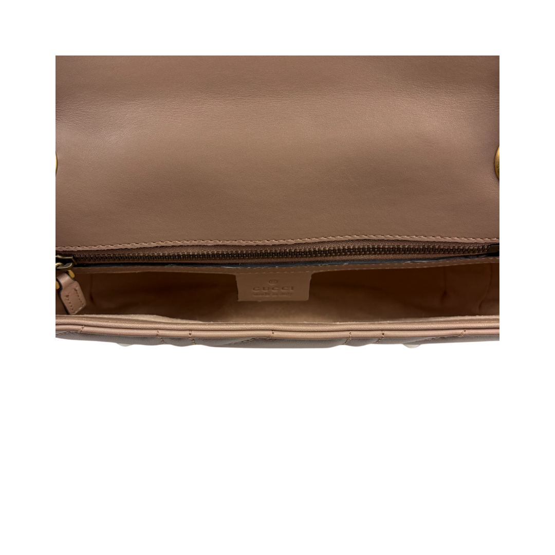 Gucci Beige Pearl Marmont Shoulder Bag