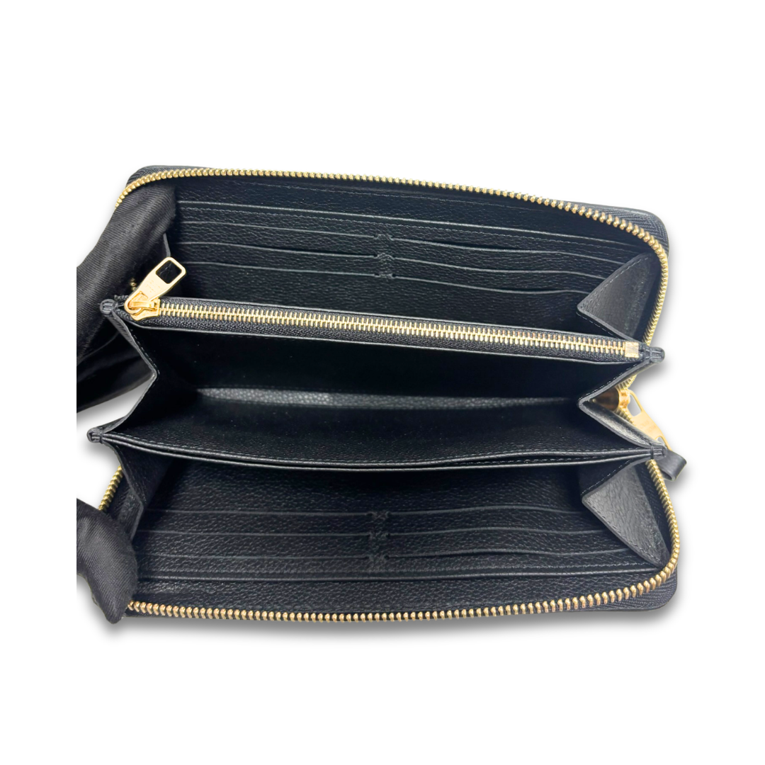 Louis Vuitton Black Empreinte Zippy Wallet