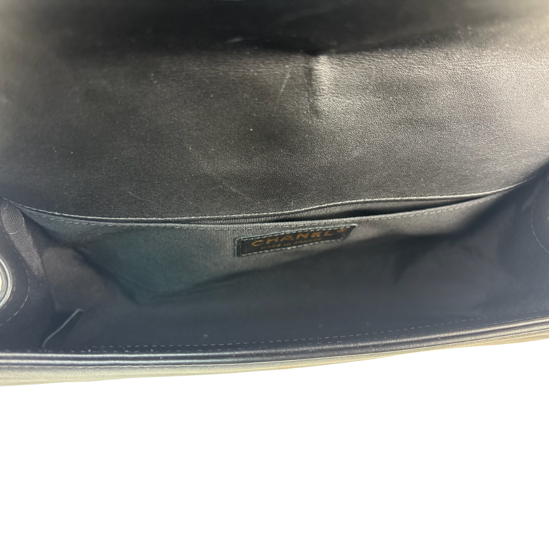 Chanel Black Calfskin Large Boy Bag