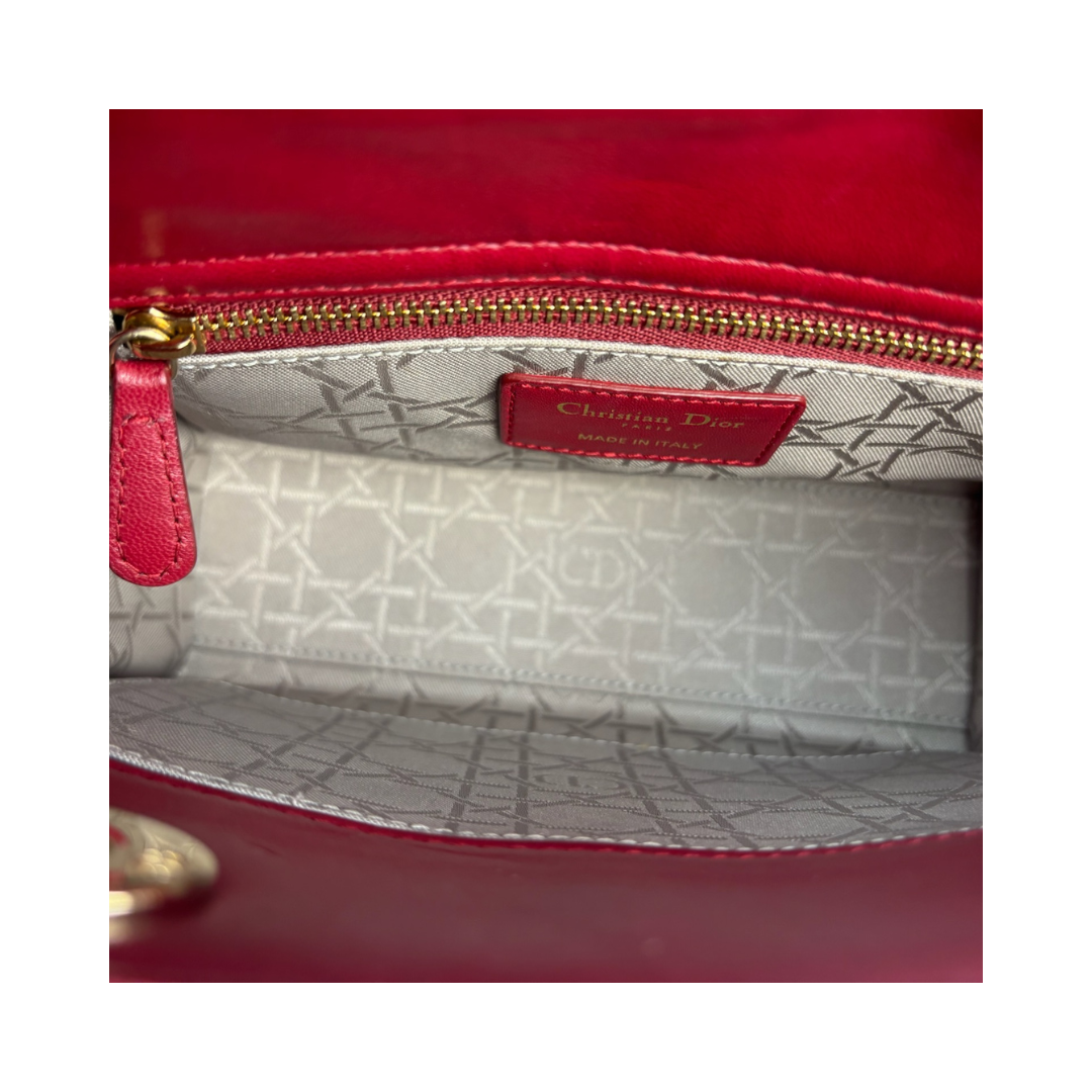 Dior Small Red Lambskin Lady Dior