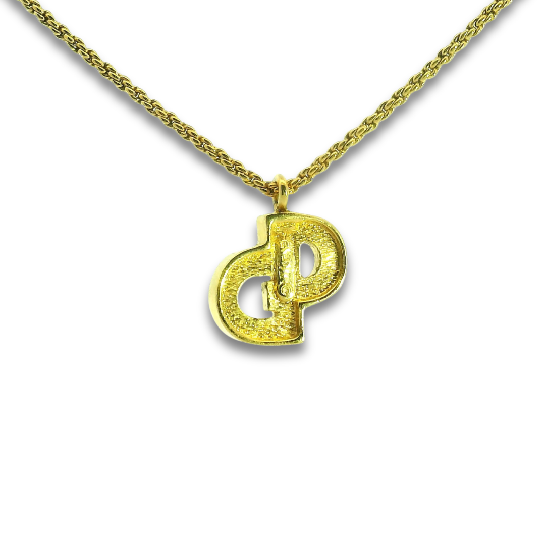 Dior Gold Crystal CD Necklace