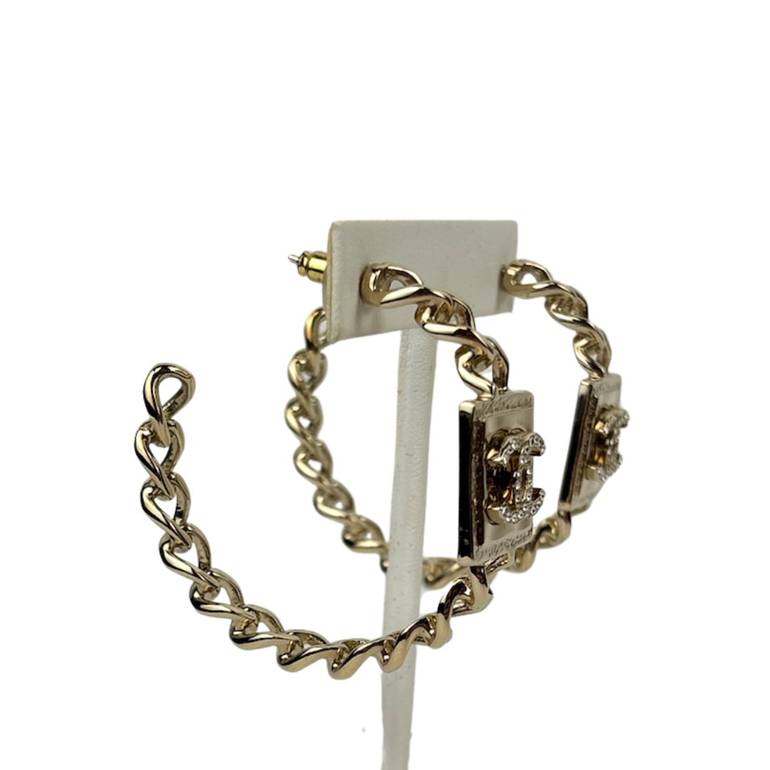Chanel Chain Link Gold Chanel Hoops